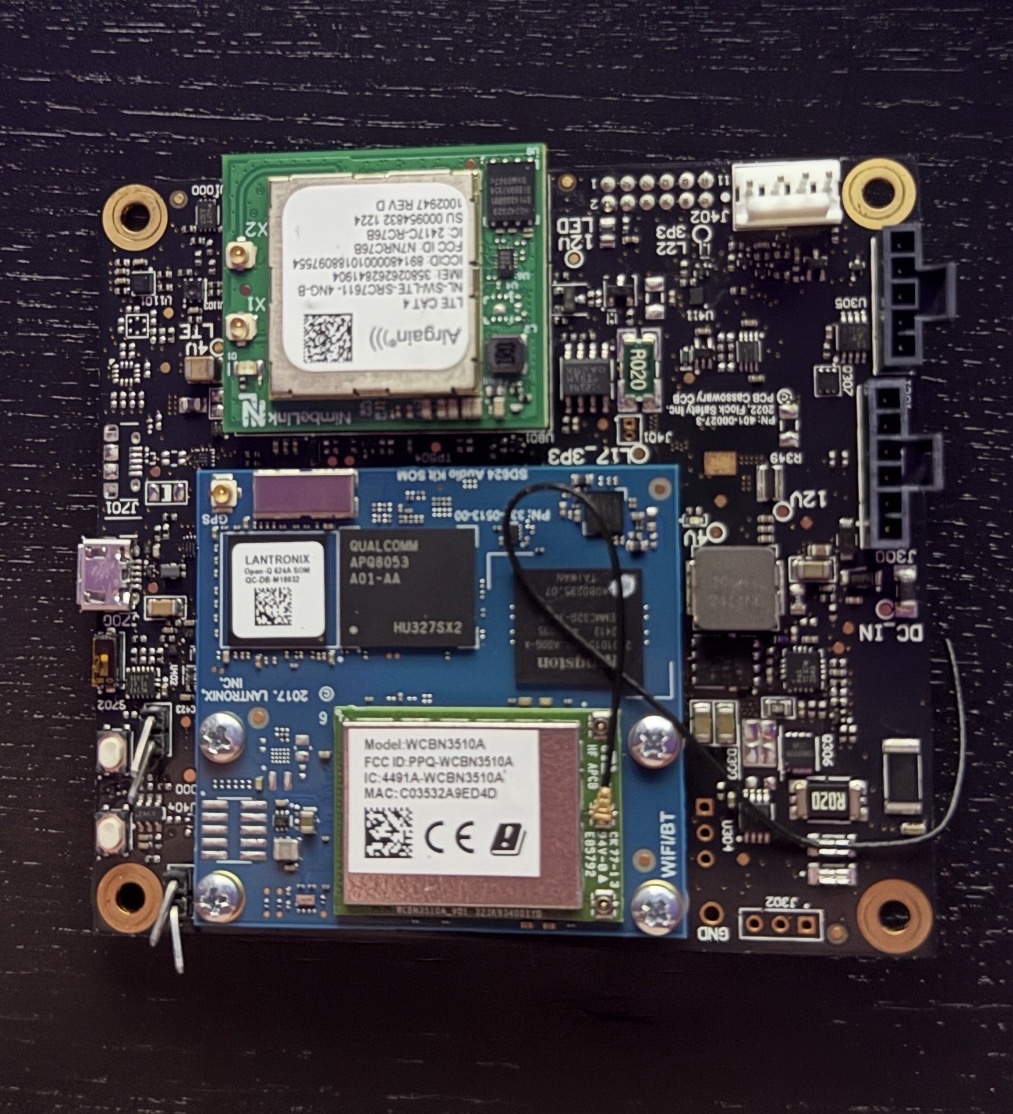 Component side of the Flock camera main logic board